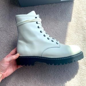 NWT Thursday Boot Company Leather White Combat Boots